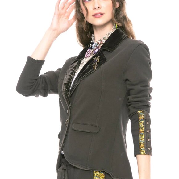 Colonel Jacket - Dressy boho knit/velvet blazer - Picture 1 of 7